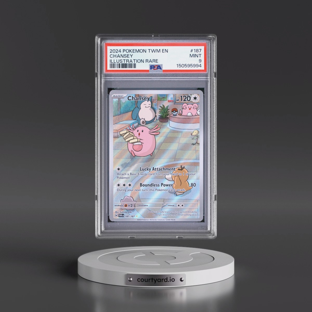 2024 Pokémon Twm EN-Twilight Masquerade #187 Chansey - Illustration Rare (PSA 9 MINT)