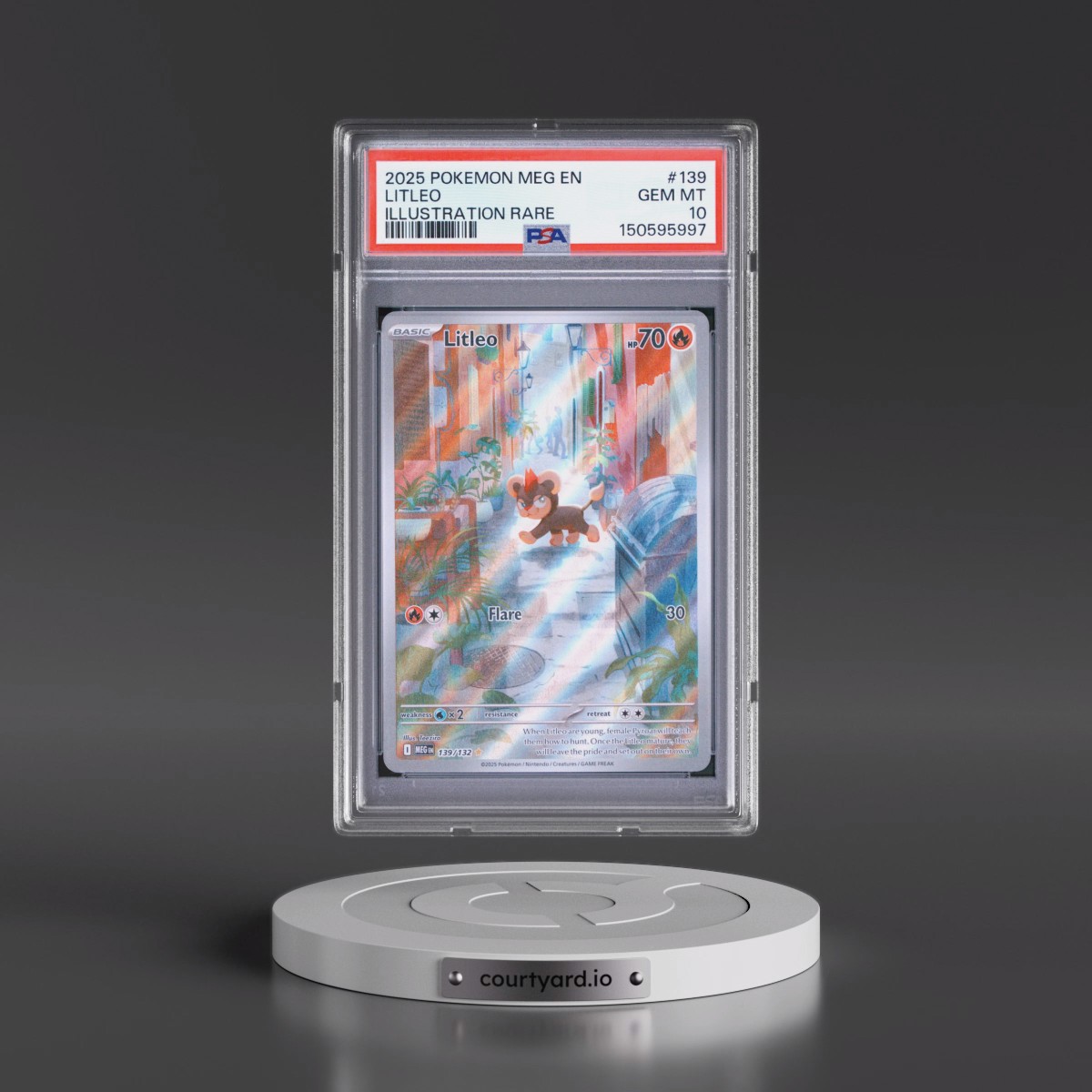 2025 Pokémon Meg EN-Mega Evolution #139 Litleo - Illustration Rare (PSA 10 GEM MINT)