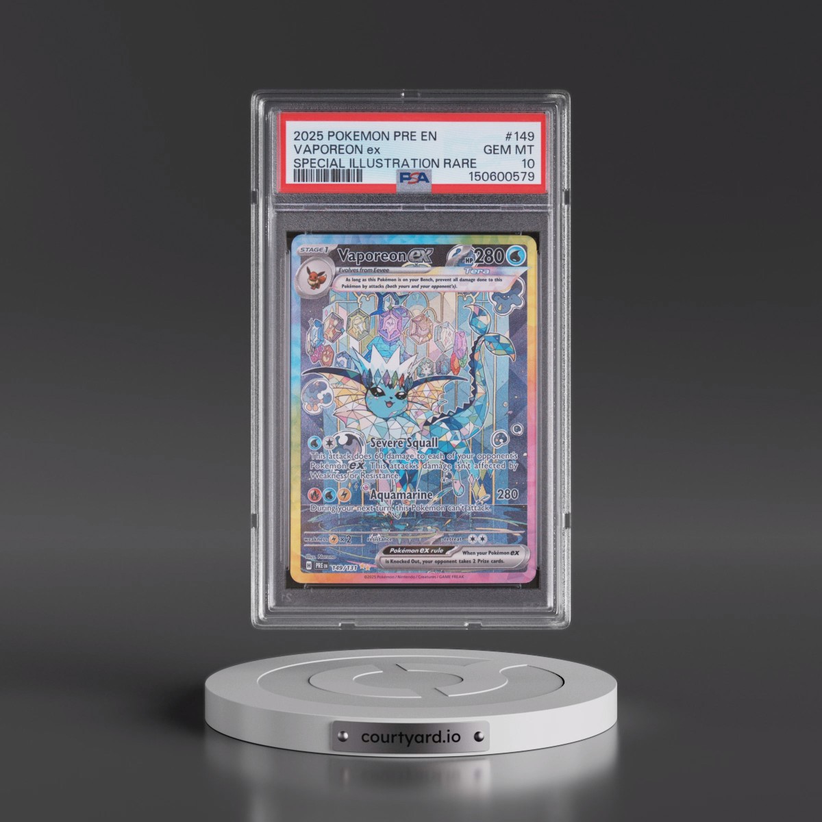 2025 Pokémon Pre EN-Prismatic Evolutions #149 Vaporeon EX - Holo Special Illustration Rare (PSA 10 GEM MINT)