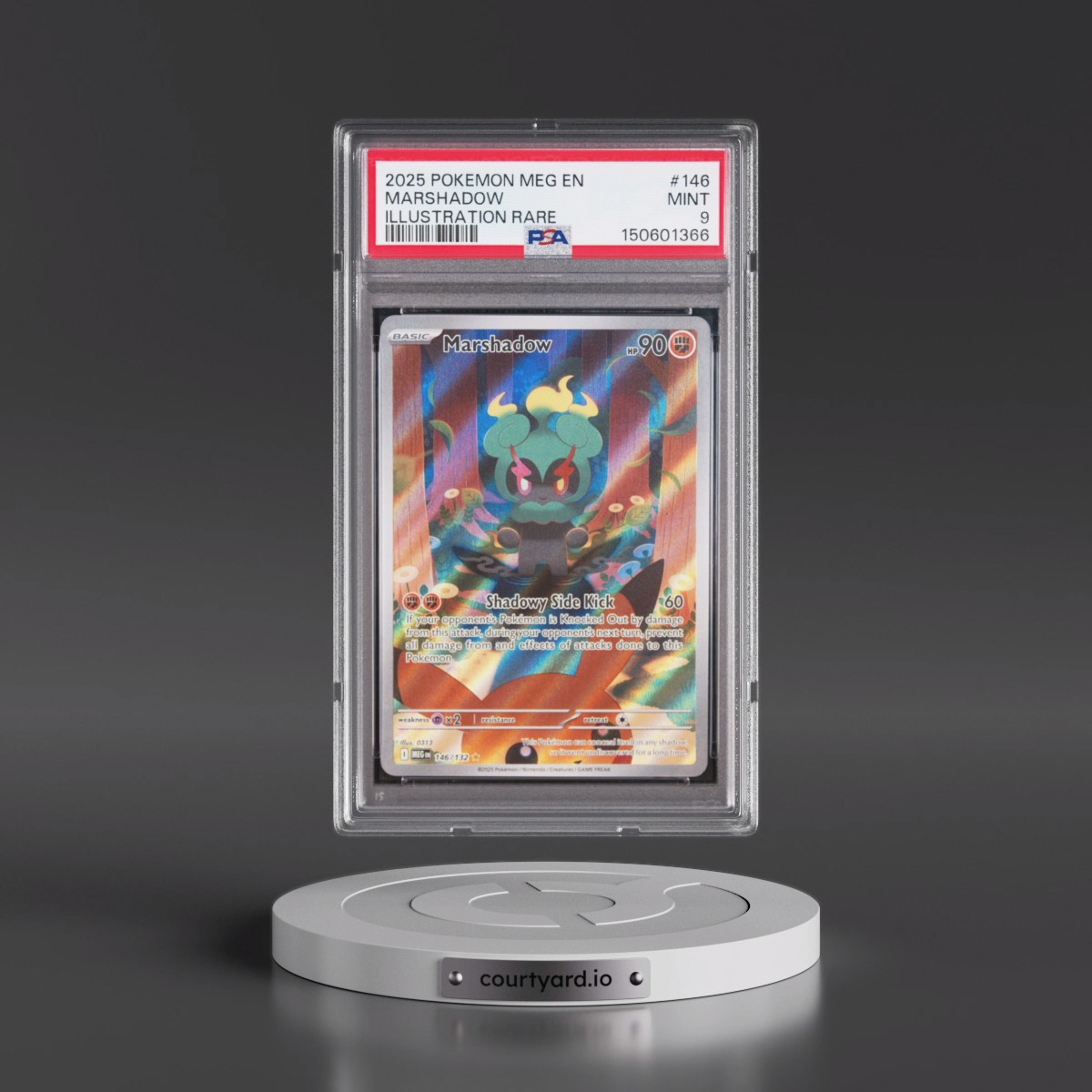 2025 Pokémon Meg EN-Mega Evolution #146 Marshadow - Illustration Rare (PSA 9 MINT)