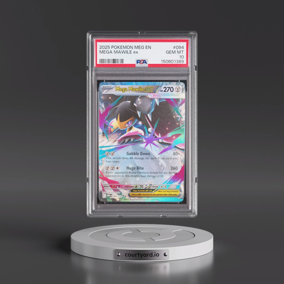 2025 Pokémon Meg EN-Mega Evolution #094 Mega Mawile EX - Holo (PSA 10 GEM MINT)