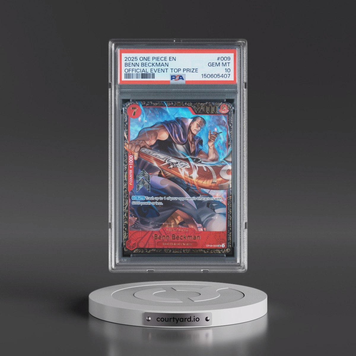 2025 One Piece Promos Benn Beckman - Official Event Top Prize #009 PSA 10