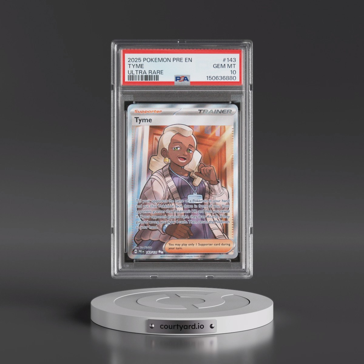 2025 Pokémon Pre EN-Prismatic Evolutions #143 Tyme - Ultra Rare (PSA 10 GEM MINT)
