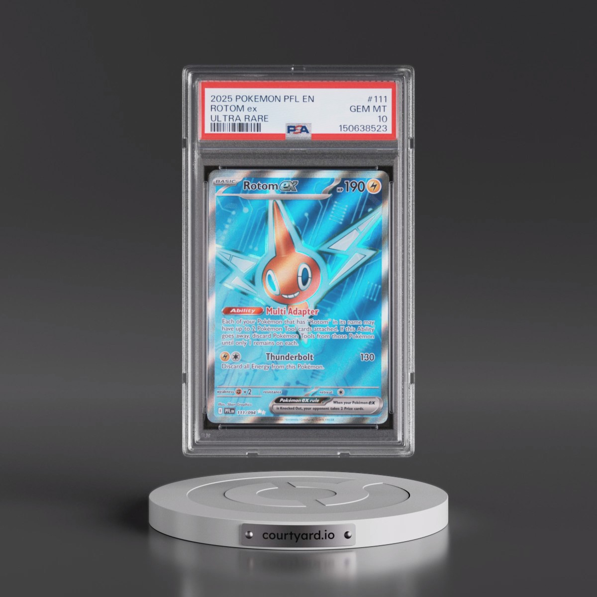 2025 Pokémon Pfl EN-Phantasmal Flames #111 Rotom EX - Holo Ultra Rare (PSA 10 GEM MINT)
