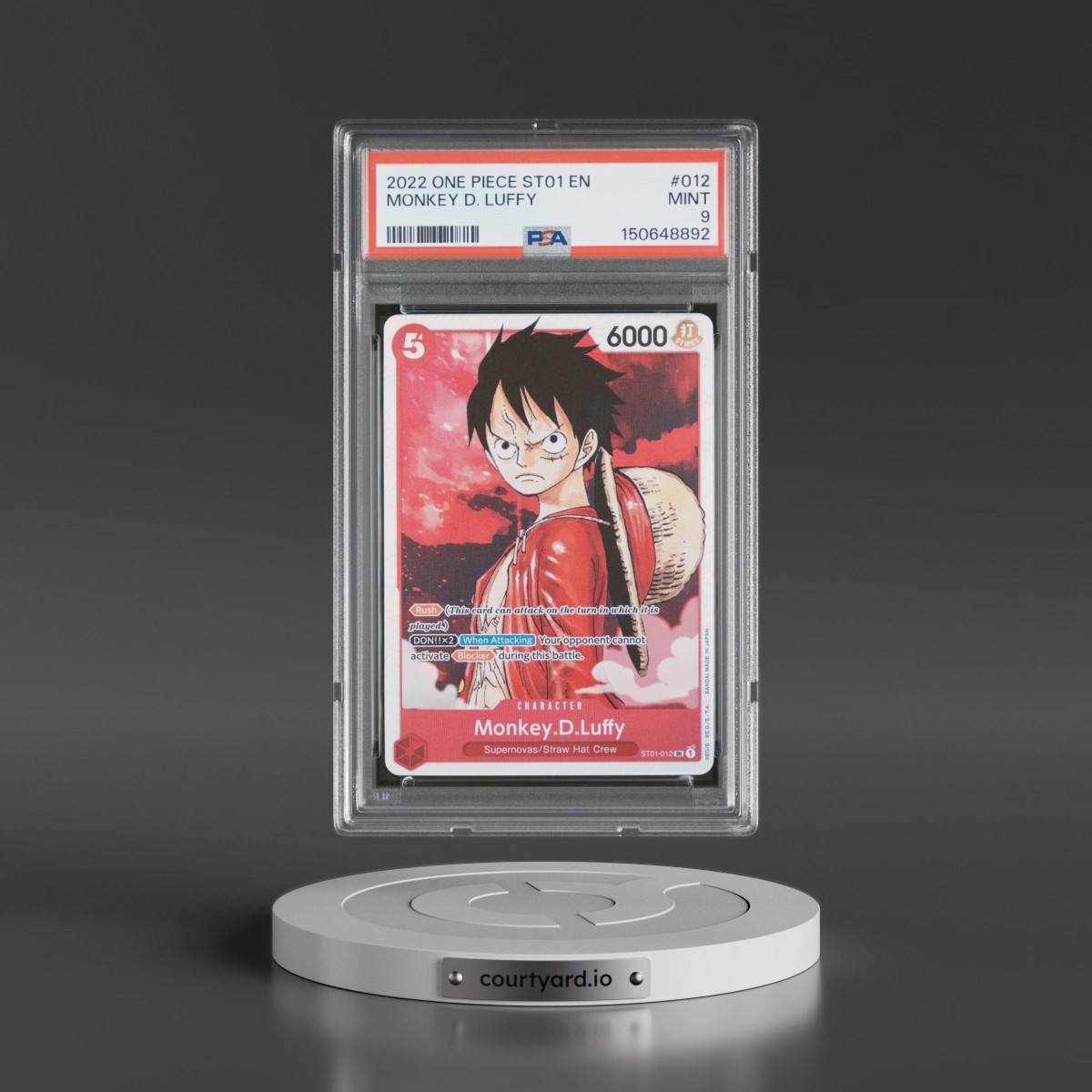 2022 One Piece Starter Deck ST01-Straw Hat Crew #012 Monkey D. Luffy (PSA 9 MINT)