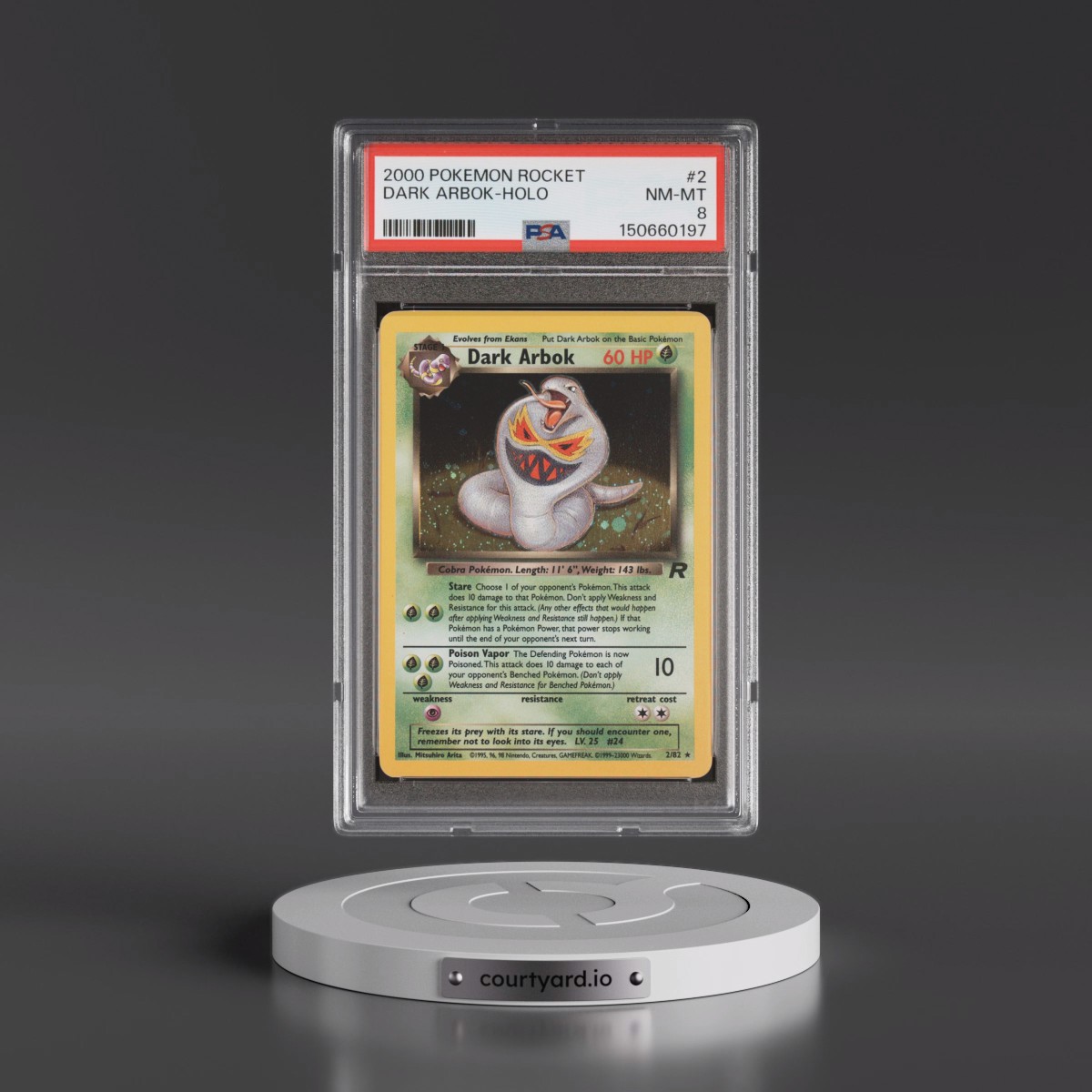 2000 Pokémon Rocket #2 Dark Arbok - Holo (PSA 8 NM-MT)