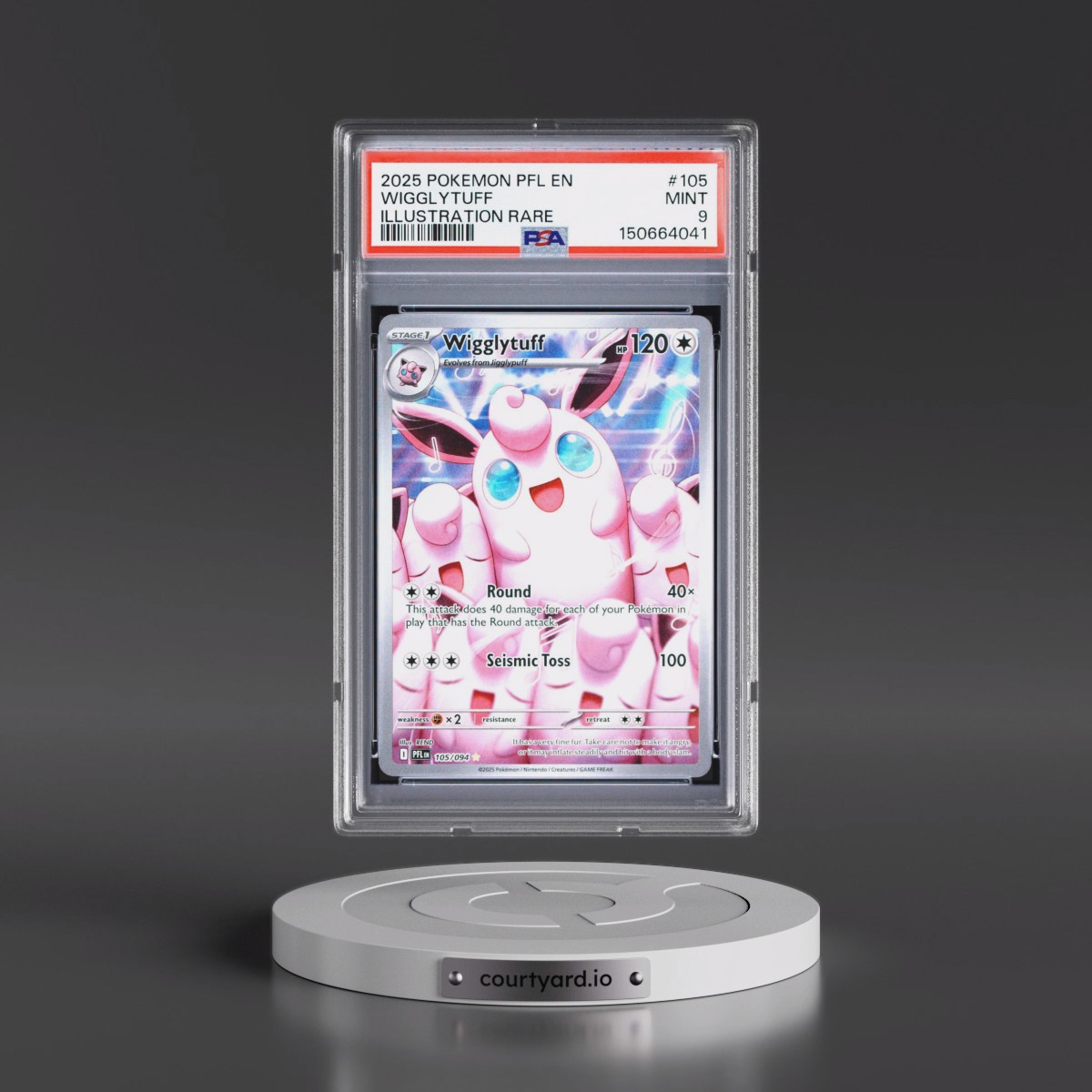 2025 Pokémon Pfl EN-Phantasmal Flames #105 Wigglytuff - Illustration Rare (PSA 9 MINT)