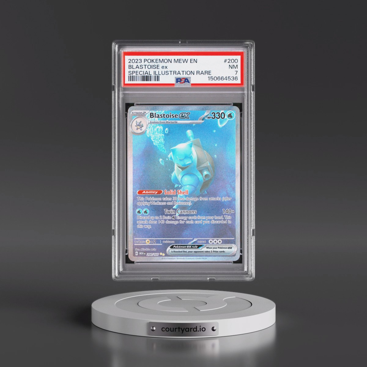 2023 Pokémon Mew EN-151 #200 Blastoise EX - Holo Special Illustration Rare (PSA 7 NM)