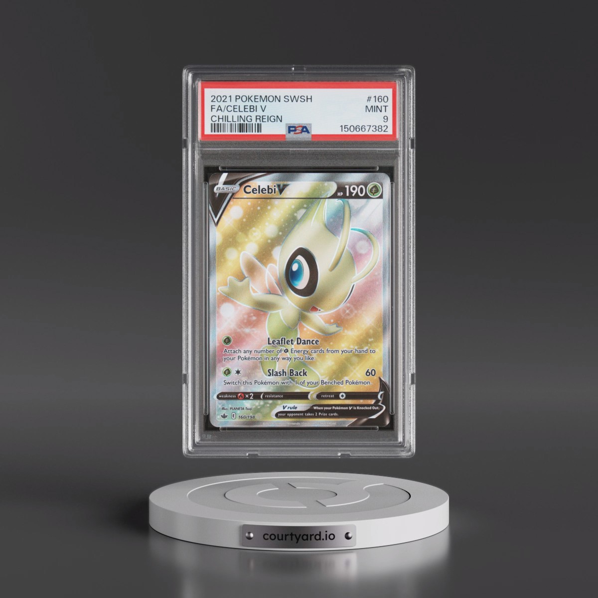 2021 Pokémon Sword & Shield Chilling Reign #160 Celebi V - Holo Full Art (PSA 9 MINT)