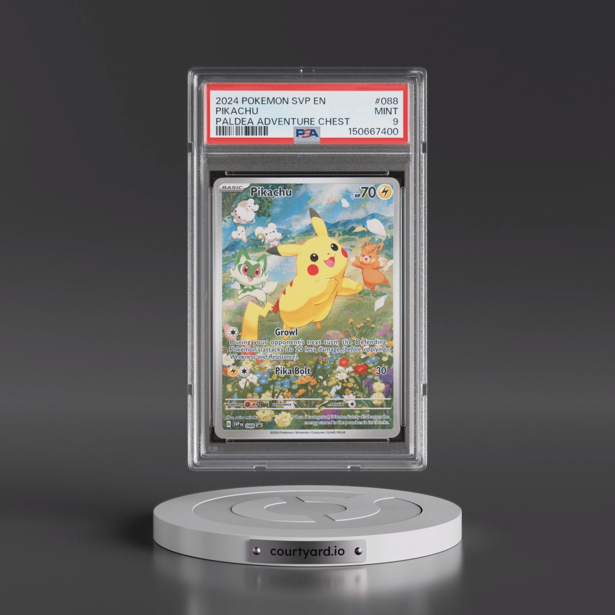 2024 Pokémon Svp EN-SV Black Star Promo #088 Pikachu - Paldea Adventure Chest (PSA 9 MINT)