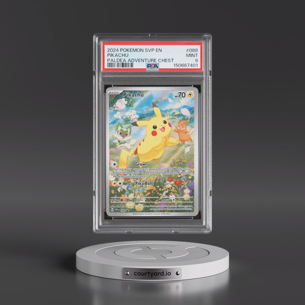 2024 Pokémon Svp EN-SV Black Star Promo #088 Pikachu - Paldea Adventure Chest (PSA 9 MINT)
