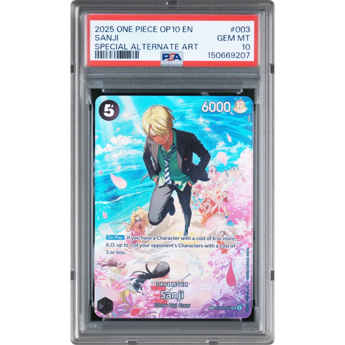 2025 One Piece OP10-Royal Blood #003 Sanji - Special Alternate Art (PSA 10 GEM MINT)