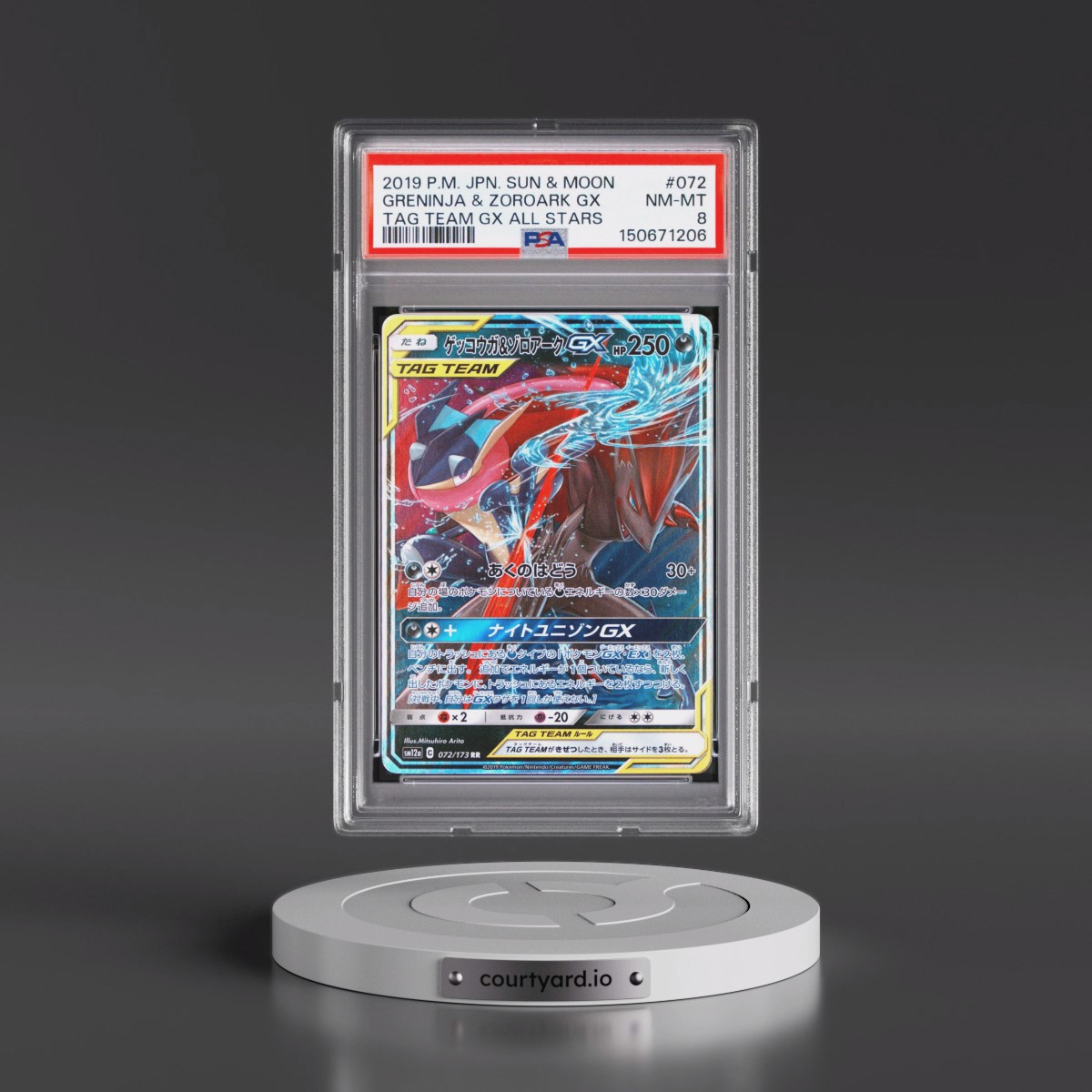 2019 Pokémon Sun & Moon Tag Team GX All Stars #072 Greninja & Zoroark GX - Holo (PSA 8 NM-MT)