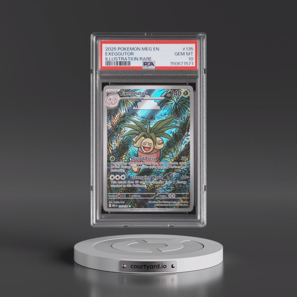 2025 Pokémon Meg EN-Mega Evolution #135 Exeggutor - Illustration Rare (PSA 10 GEM MINT)