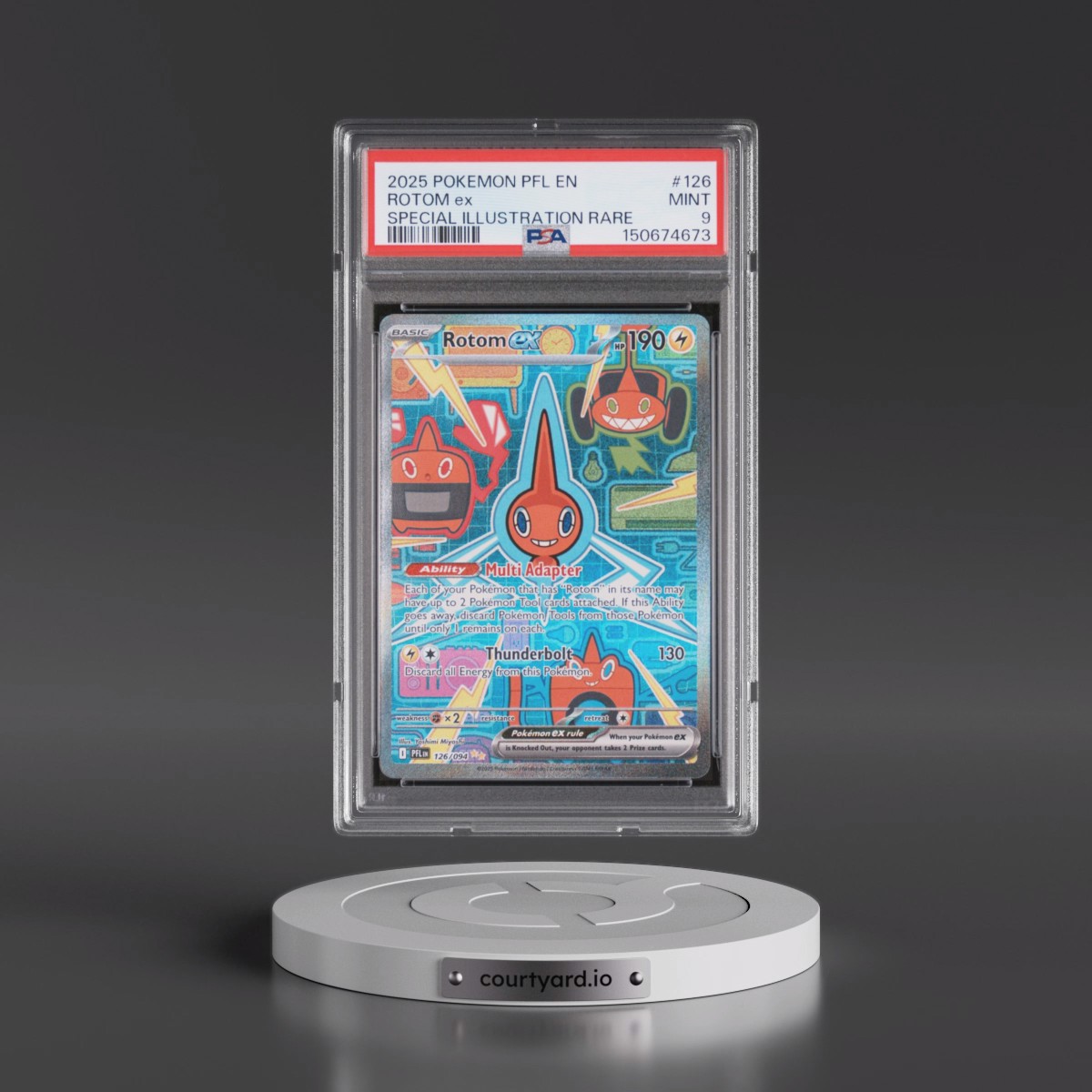 2025 Pokémon Pfl EN-Phantasmal Flames #126 Rotom EX - Holo Special Illustration Rare (PSA 9 MINT)