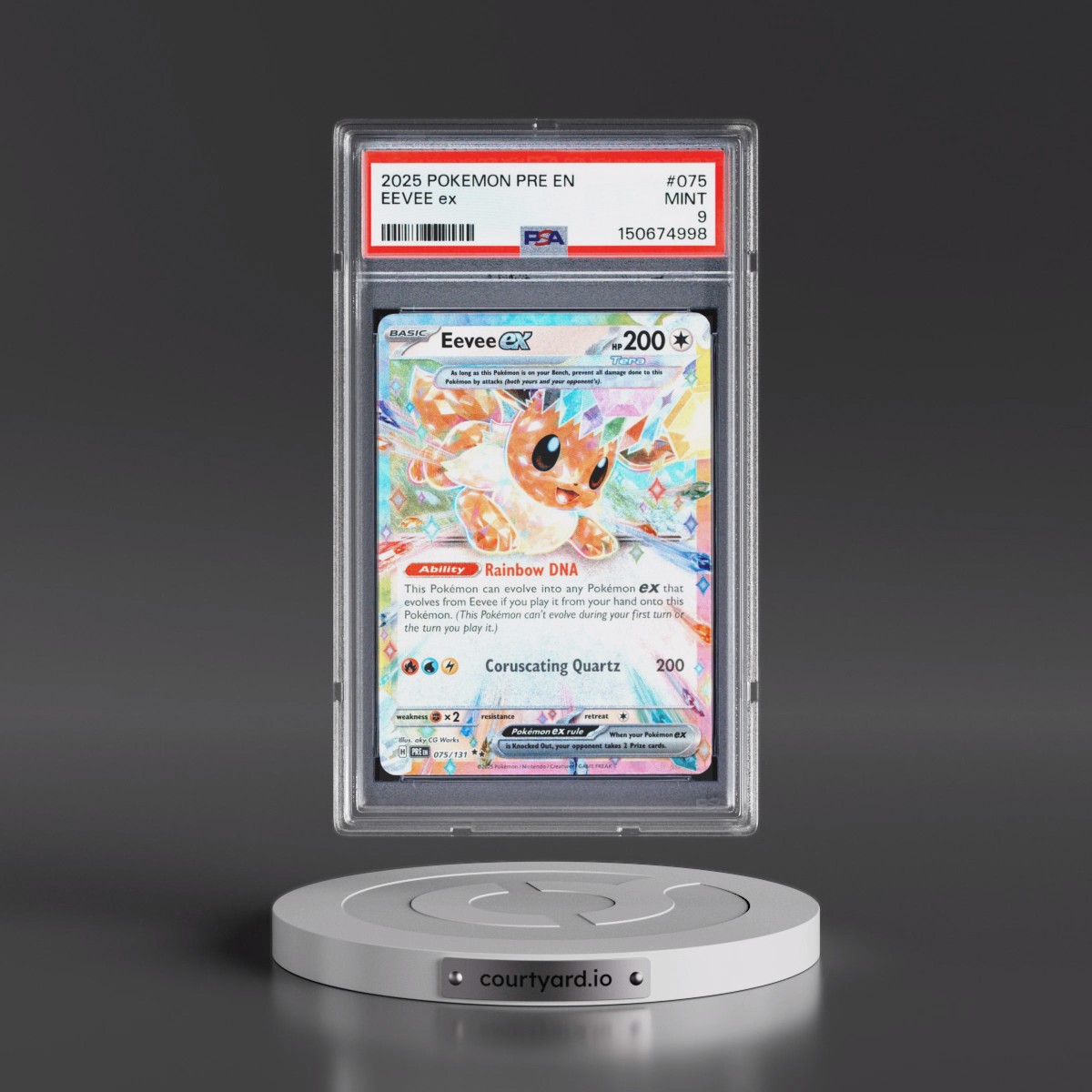 2025 Pokémon Pre EN-Prismatic Evolutions #075 Eevee EX - Holo (PSA 9 MINT)