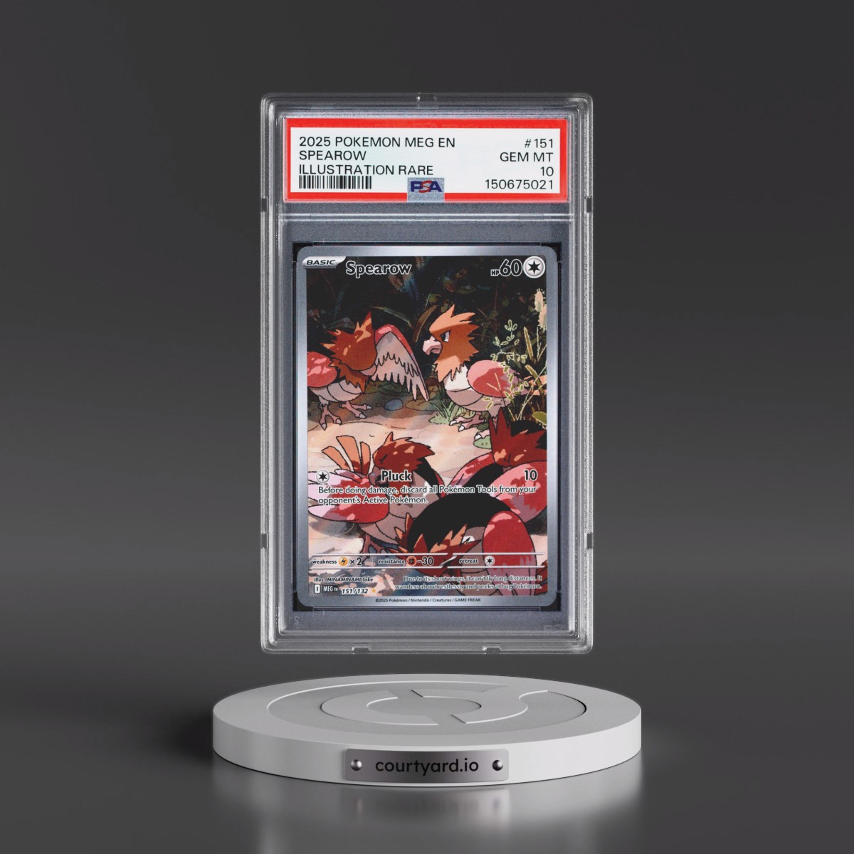 2025 Pokémon Meg EN-Mega Evolution #151 Spearow - Illustration Rare (PSA 10 GEM MINT)