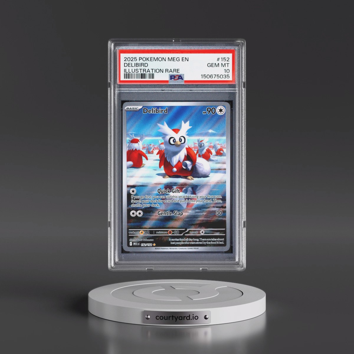 2025 Pokémon Meg EN-Mega Evolution #152 Delibird - Illustration Rare (PSA 10 GEM MINT)