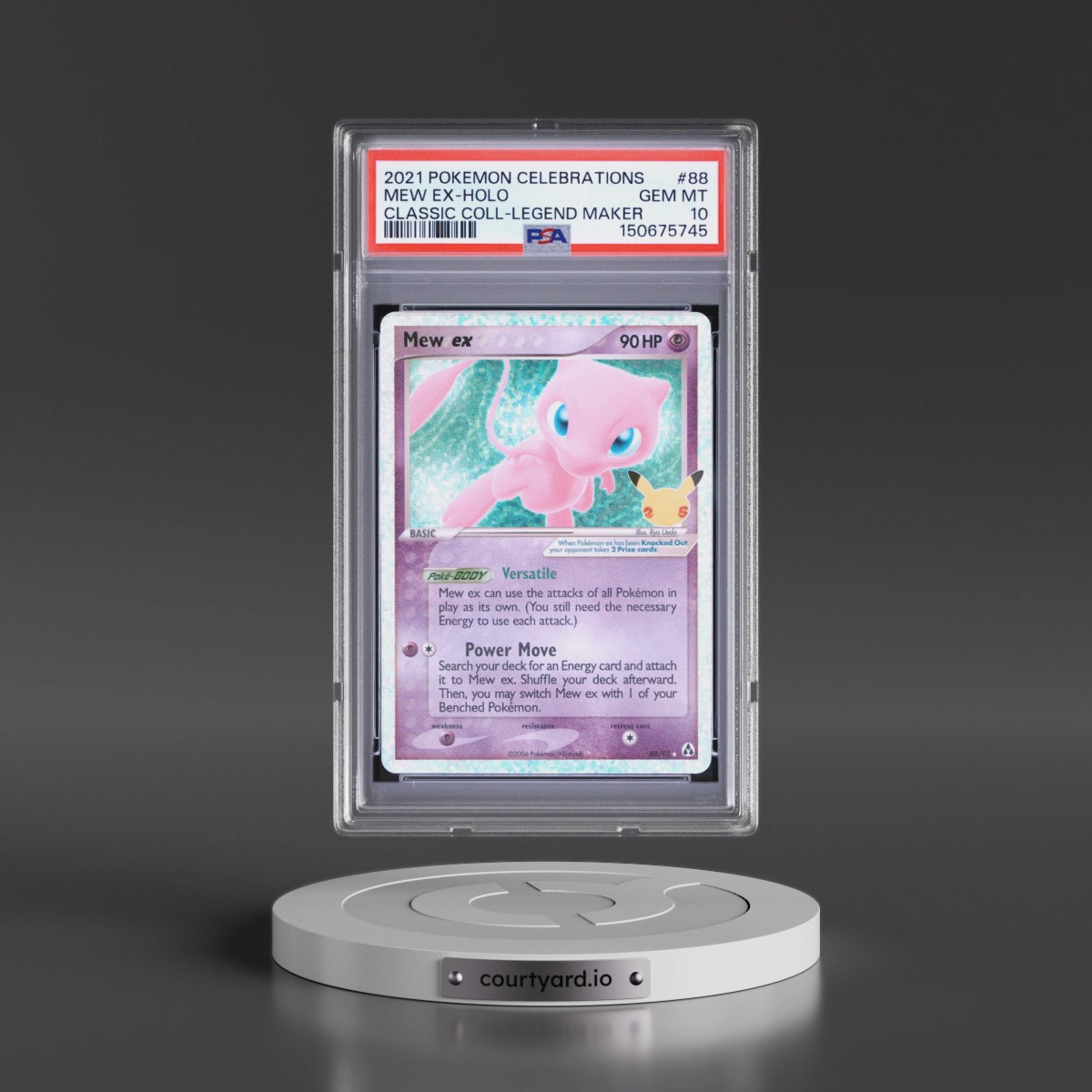 2021 Pokémon Celebrations Classic Collection #88 Mew EX - Holo Holo (PSA 10 GEM MINT)