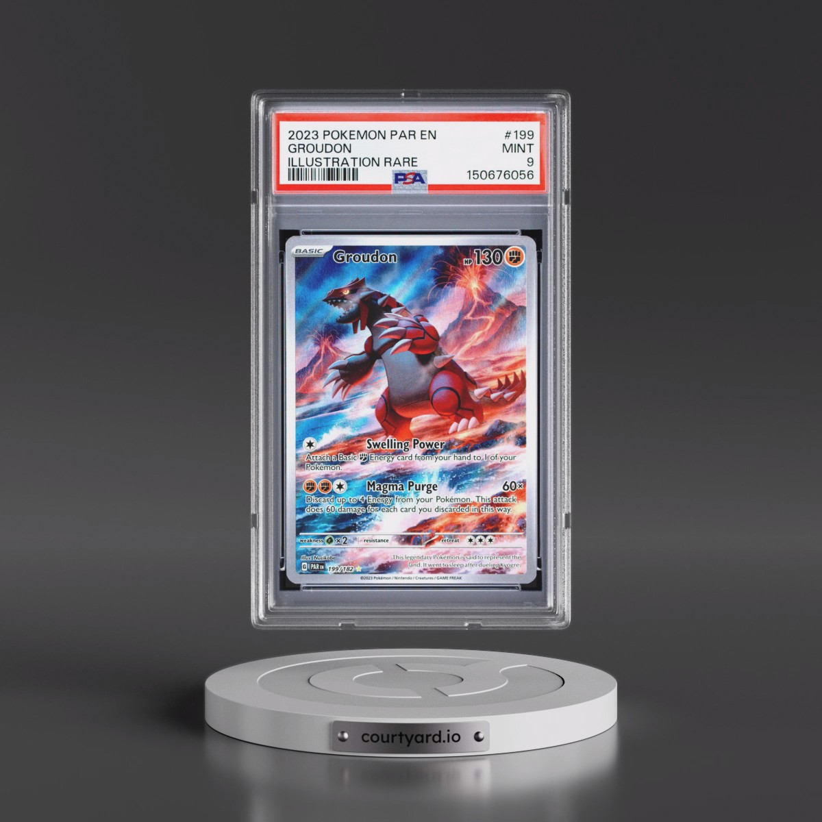 2023 Pokémon Par EN-Paradox Rift #199 Groudon - Illustration Rare (PSA 9 MINT)