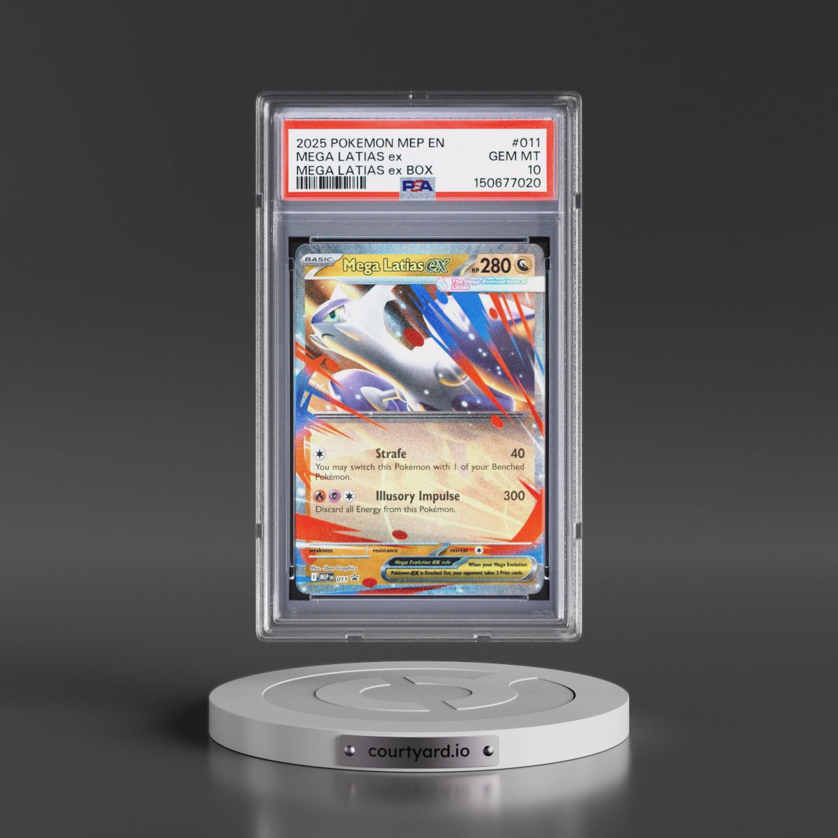2025 Pokémon Mep EN-Me Black Star Promo #011 Mega Latias EX - Holo Mega Latias EX Box (PSA 10 GEM MINT)