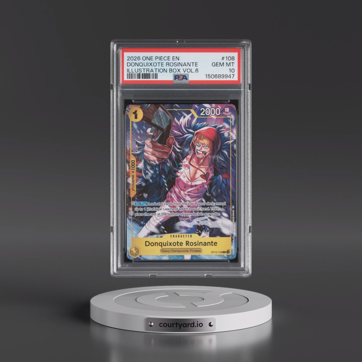 2026 One Piece Promos #108 Donquixote Rosinante - Illustration Box Vol.6 (PSA 10 GEM MINT)