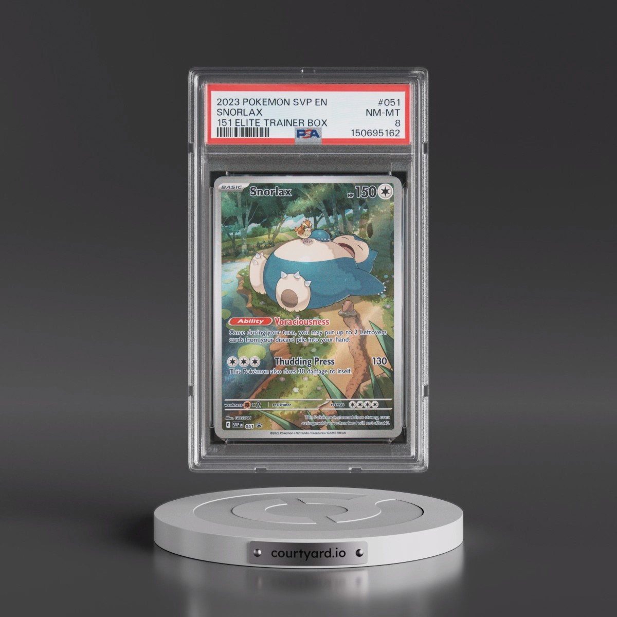 2023 Pokémon Svp EN-SV Black Star Promo Snorlax - 151 Elite Trainer Box #051 PSA 8