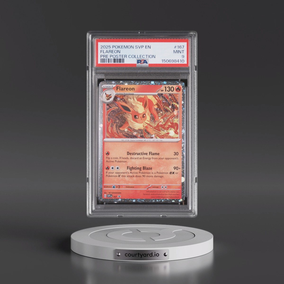 2025 Pokémon Svp EN-SV Black Star Promo Flareon - Prismatic Evolutions Poster Collection #167 PSA 9