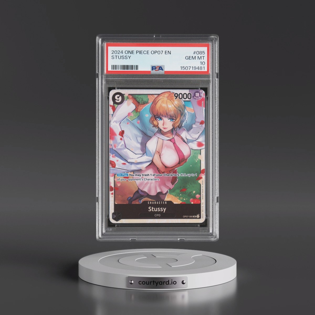 2024 One Piece OP07-500 Years in the Future #085 Stussy (PSA 10 GEM MINT)