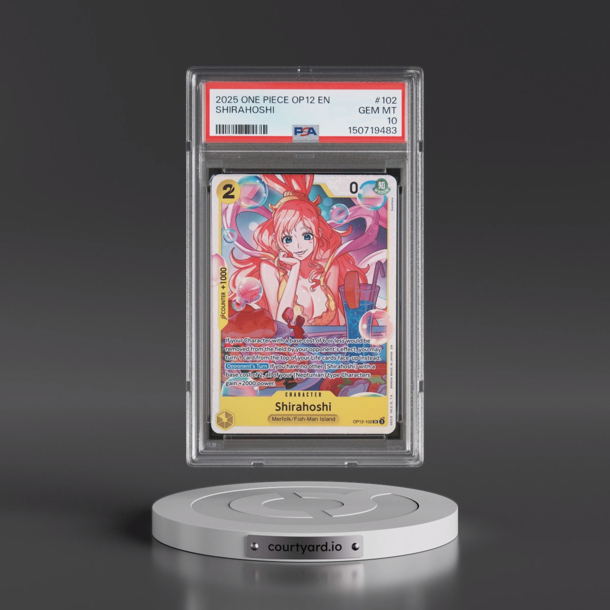 2025 One Piece OP12-Legacy of the Master #102 Shirahoshi (PSA 10 GEM MINT)