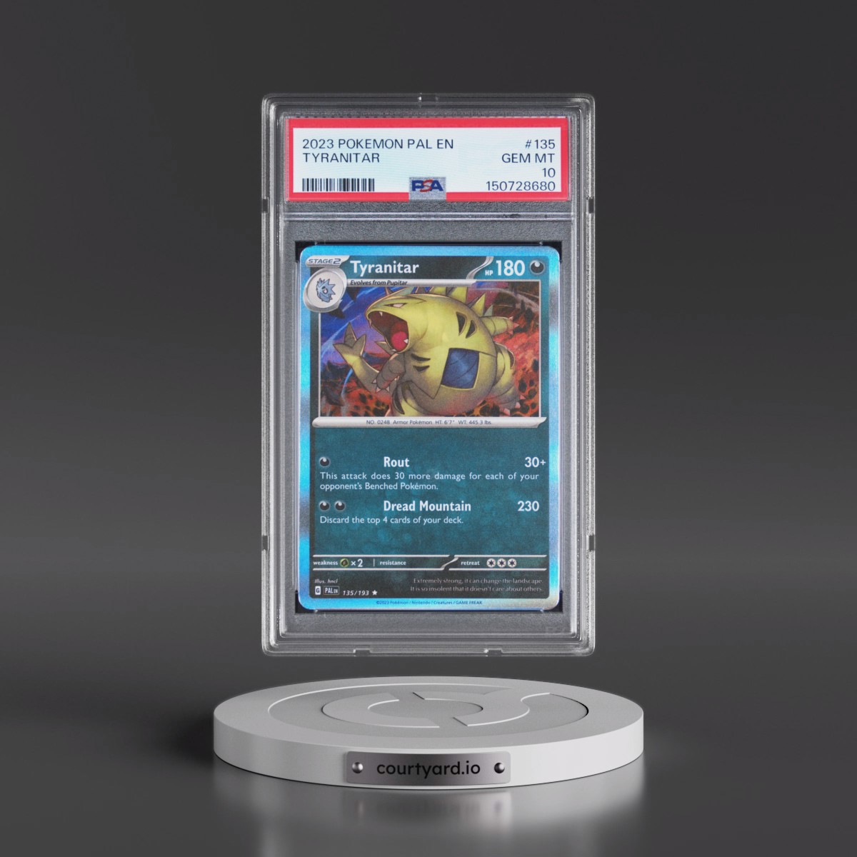 2023 Pokémon Pal EN-Paldea Evolved #135 Tyranitar (PSA 10 GEM MINT)