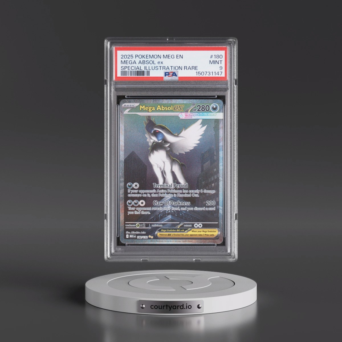 2025 Pokémon Meg EN-Mega Evolution #180 Mega Absol EX - Holo Special Illustration Rare (PSA 9 MINT)