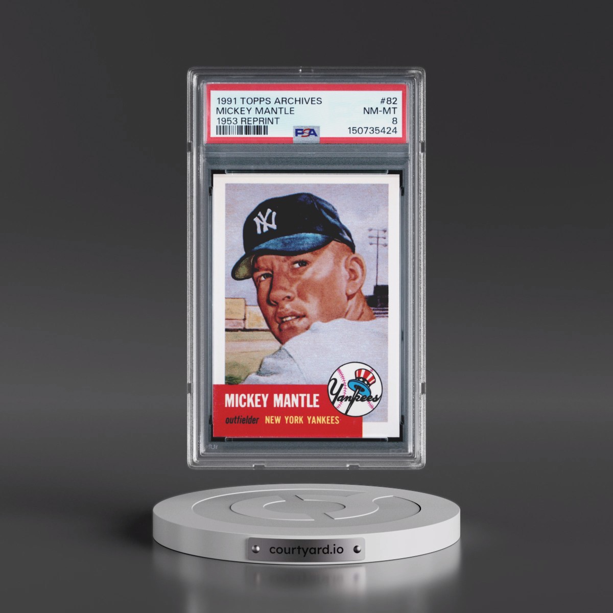 1991 Topps Archives 1953 Reprint #82 Mickey Mantle (PSA 8 NM-MT)