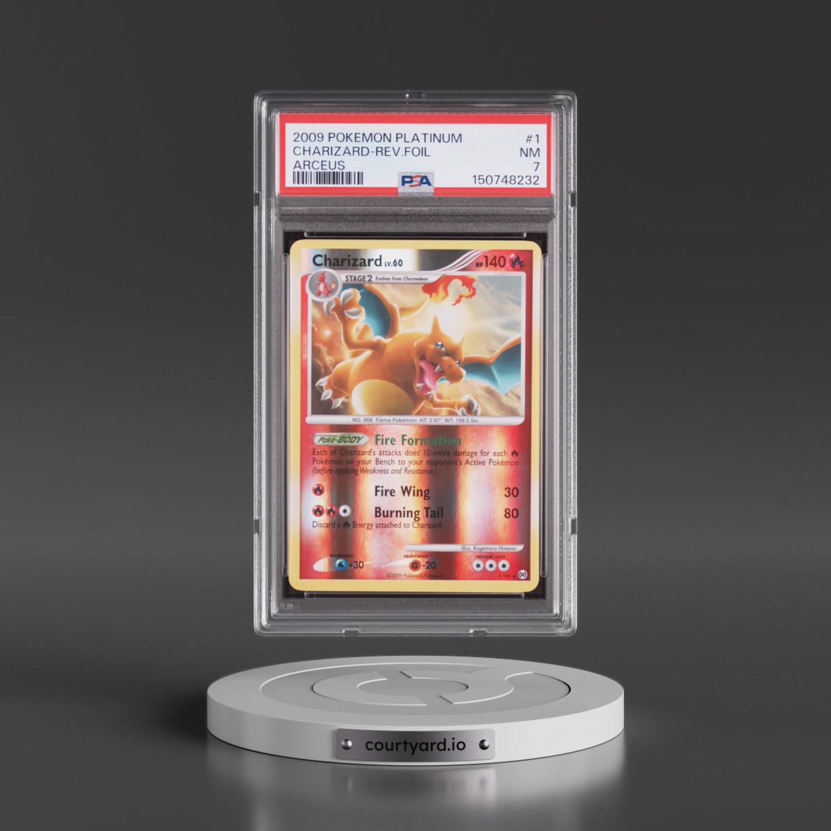 2009 Pokémon Platinum Arceus #1 Charizard - Reverse Foil (PSA 7 NM)