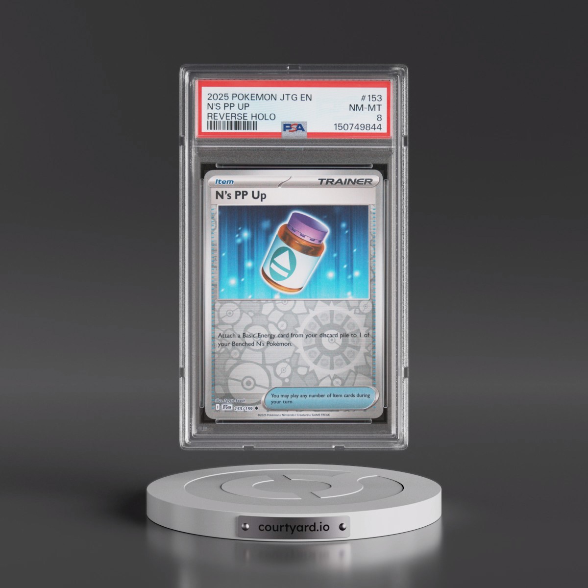 2025 Pokémon Jtg EN-Journey Together #153 N's PP Up - Reverse Holo (PSA 8 NM-MT)