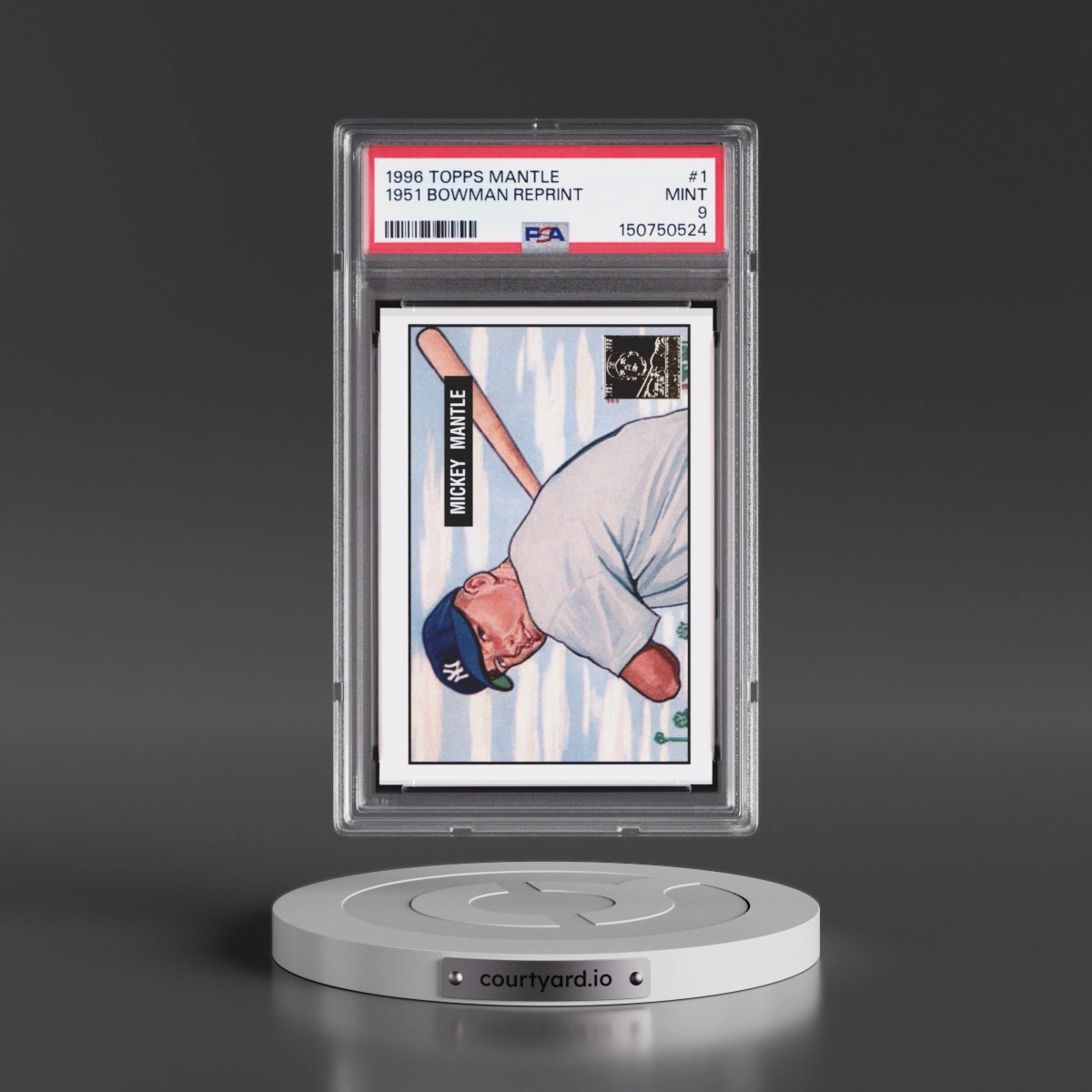 1996 Topps Mantle Reprint #1 1951 Bowman Reprint (PSA 9 MINT)