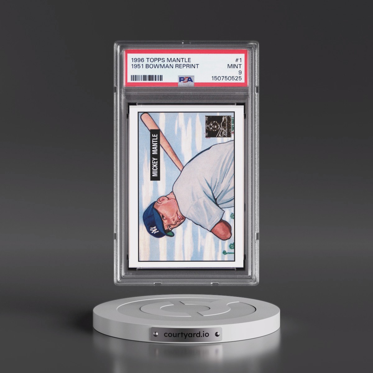 1996 Topps Mantle Reprint #1 1951 Bowman Reprint (PSA 9 MINT)