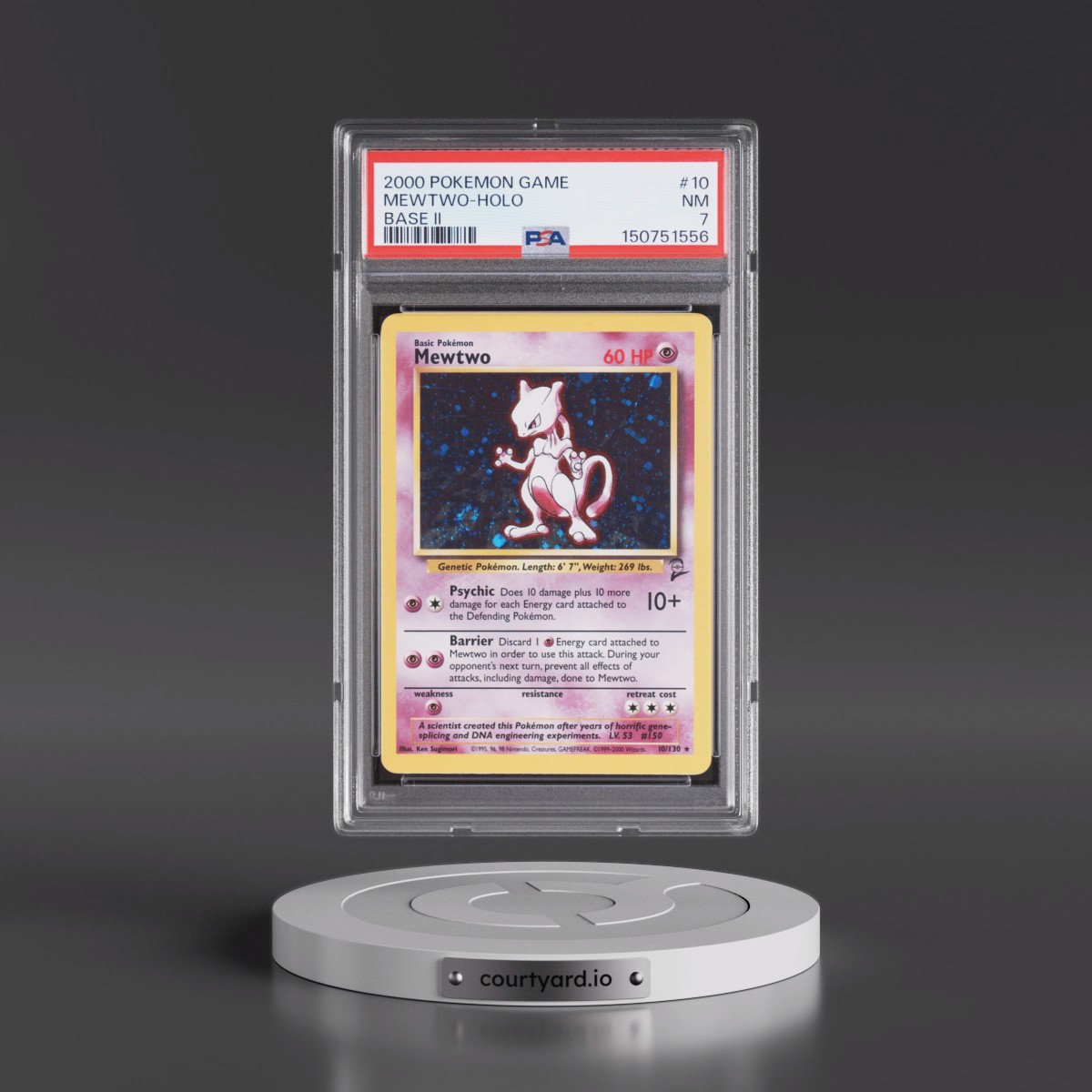 2000 Pokémon Game Base II #10 Mewtwo - Holo (PSA 7 NM)