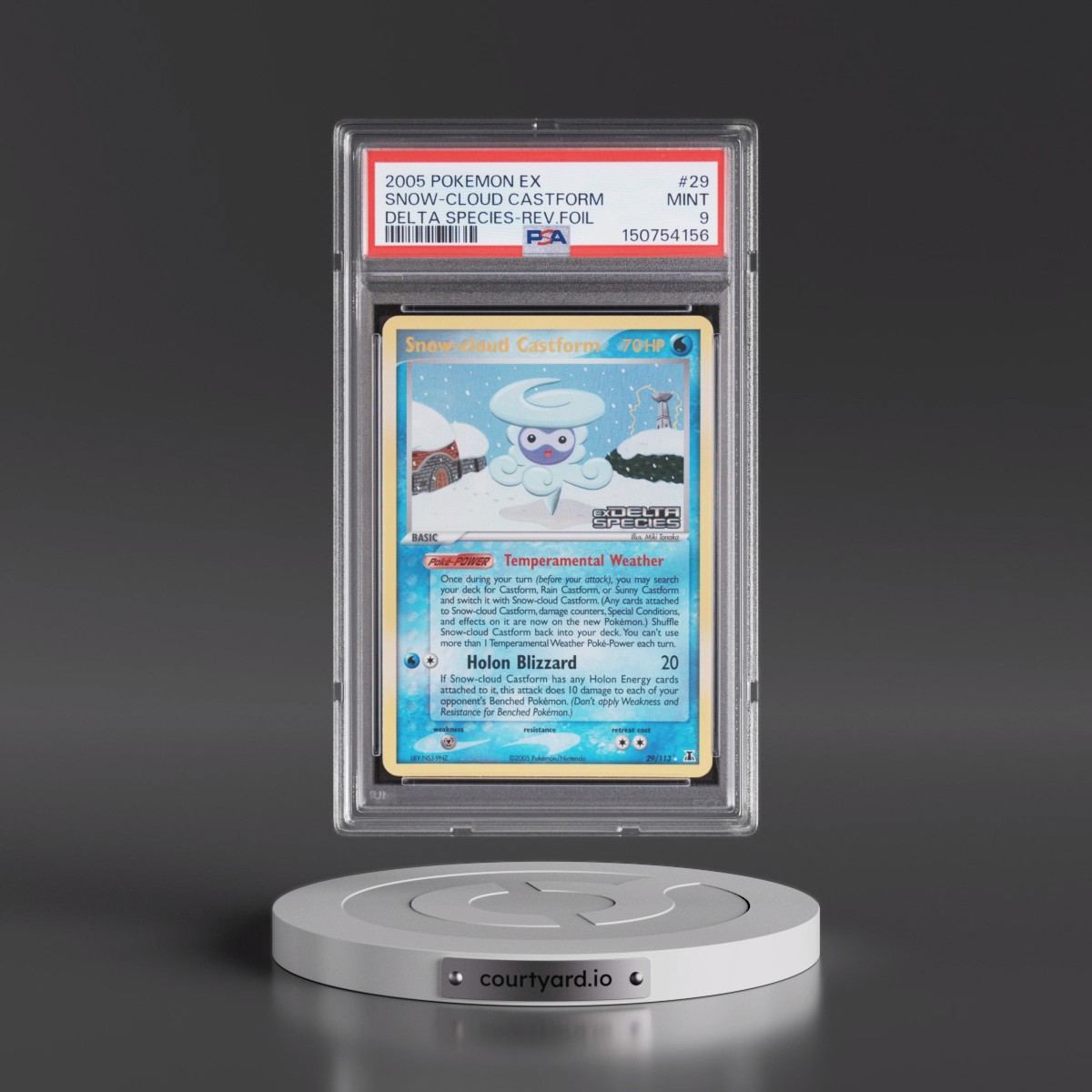 2005 Pokémon EX Delta Species #29 Snow-Cloud Castform - Reverse Foil (PSA 9 MINT)
