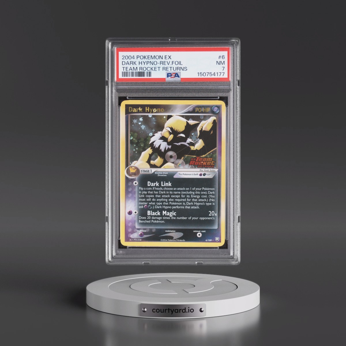2004 Pokémon EX Team Rocket Returns #6 Dark Hypno - Reverse Foil (PSA 7 NM)