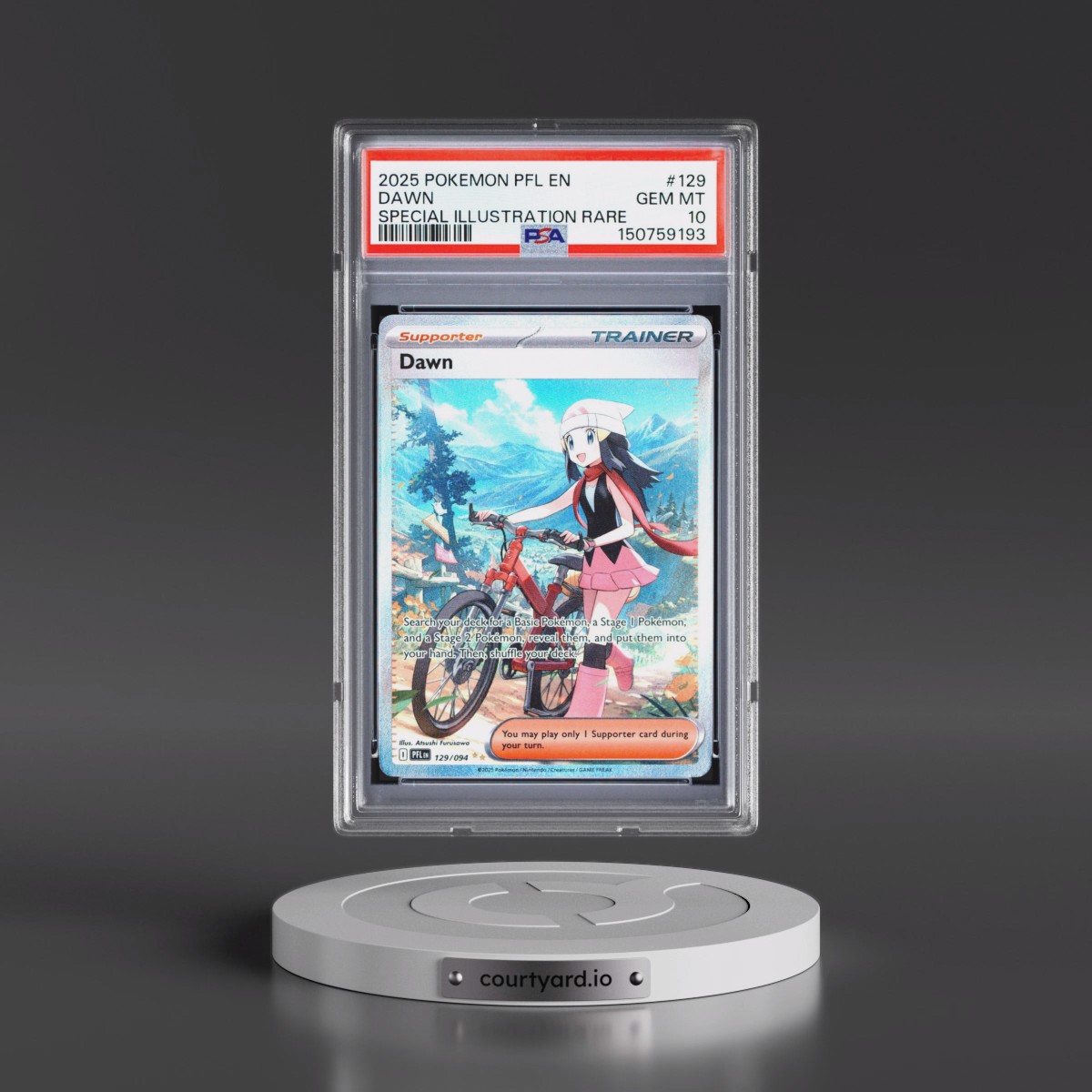 2025 Pokémon Pfl EN-Phantasmal Flames #129 Dawn - Special Illustration Rare (PSA 10 GEM MINT)
