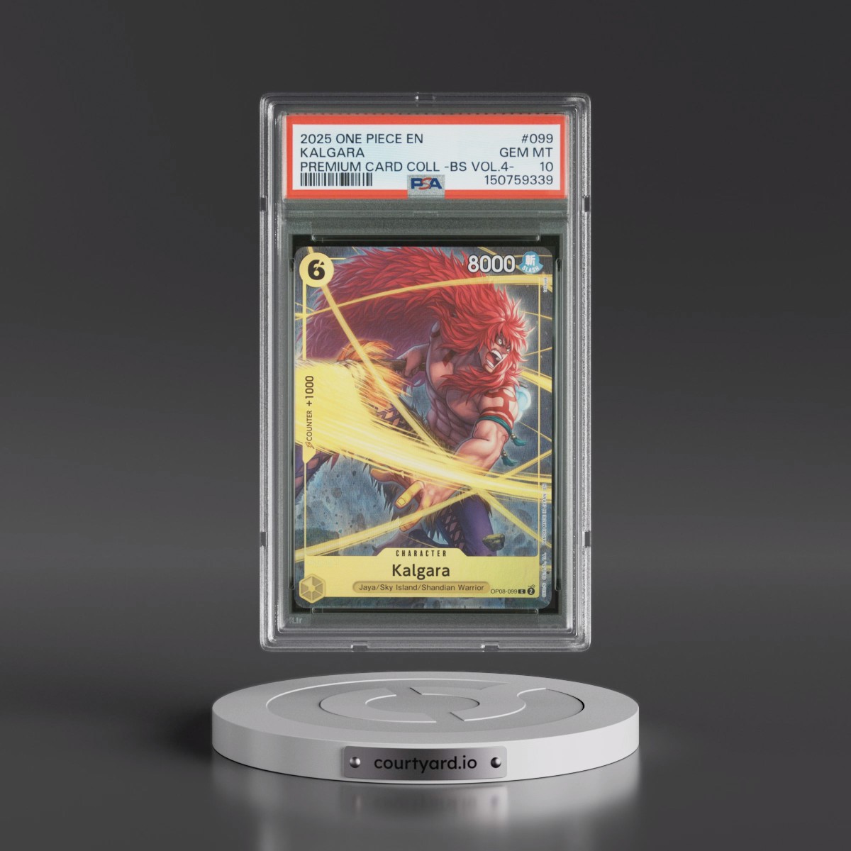 2025 One Piece Premium Card Collection -Best Selection Vol.4 #099 Kalgara (PSA 10 GEM MINT)