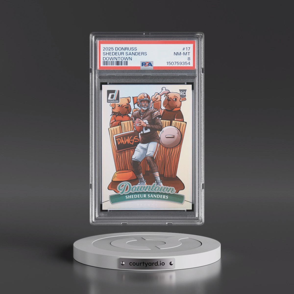 2025 Panini Donruss Downtown #17 Shedeur Sanders (PSA 8 NM-MT)