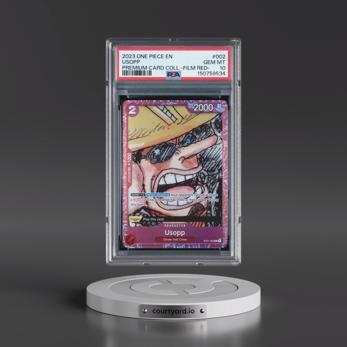 2023 One Piece Premium Card Collection -One Piece Film Red #002 Usopp (PSA 10 GEM MINT)