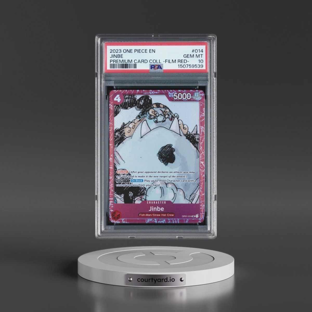 2023 One Piece Premium Card Collection -One Piece Film Red #014 Jinbe (PSA 10 GEM MINT)