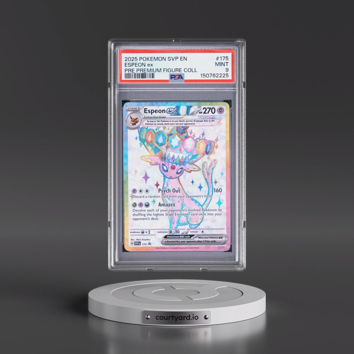 2025 Pokémon Svp EN-SV Black Star Promo #175 Espeon EX - Holo Prismatic Evolutions Premium Figure Collection (PSA 9 MINT)