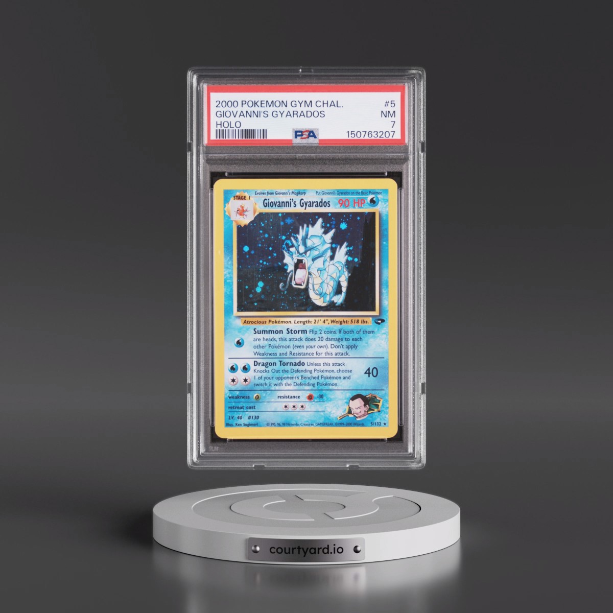 2000 Pokémon Gym Challenge #5 Giovanni's Gyarados - Holo (PSA 7 NM)