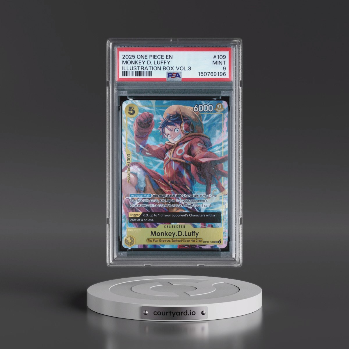 2025 One Piece Promos #109 Monkey D. Luffy - Illustration Box Vol.3 (PSA 9 MINT)