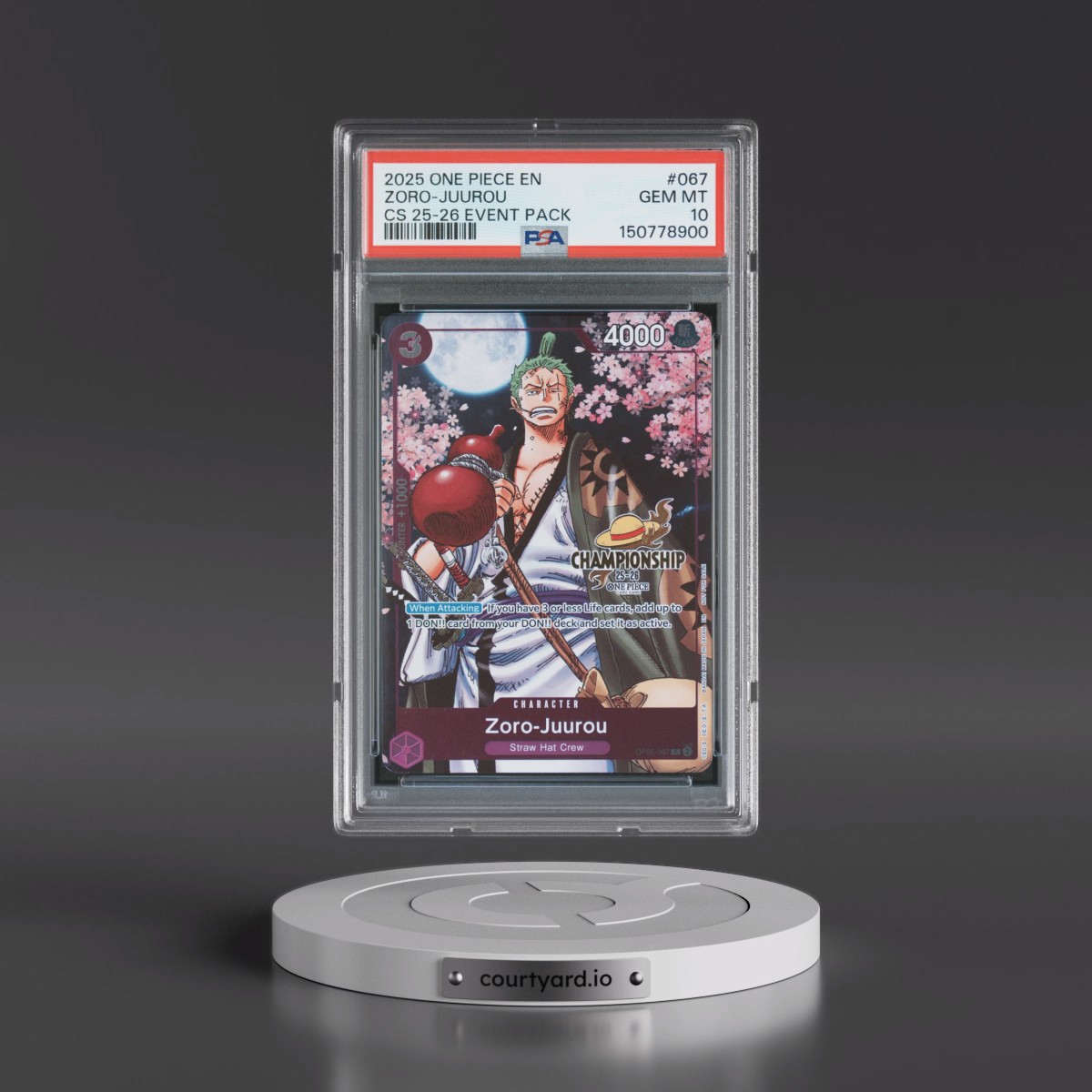 2025 One Piece Championship 2025-26 Event Pack #067 Zoro-Juurou (PSA 10 GEM MINT)