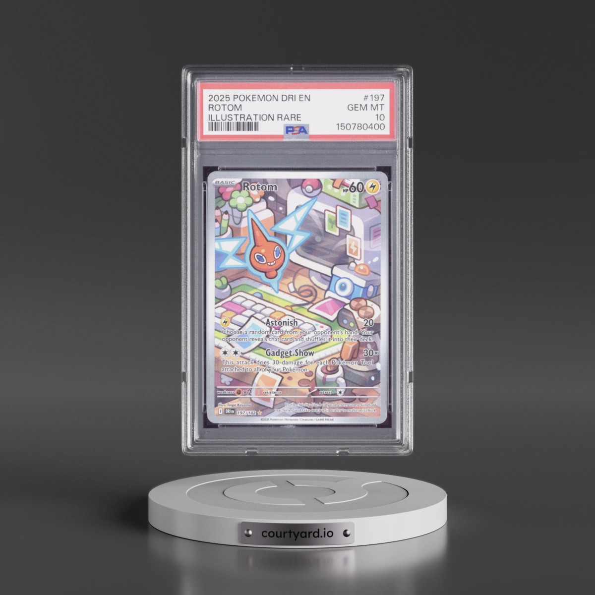 2025 Pokémon Dri EN-Destined Rivals #197 Rotom - Illustration Rare (PSA 10 GEM MINT)